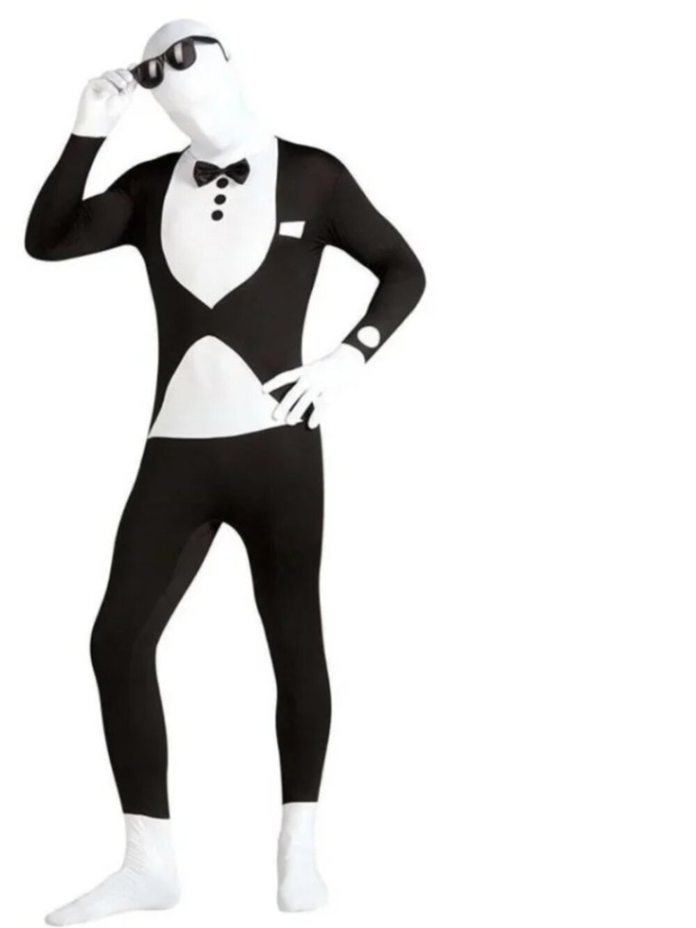 Tuxedo 2nd Skin Halloween Costume Large 1 Pc Bodysuit Jumpsuit Zip Back Mens